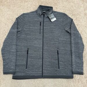 Eddie Bauer Sweater Fleece Jacket Men's Medium Heather Gray Full Zip NEW